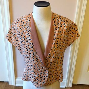 Vintage Orange Patterned Blouse